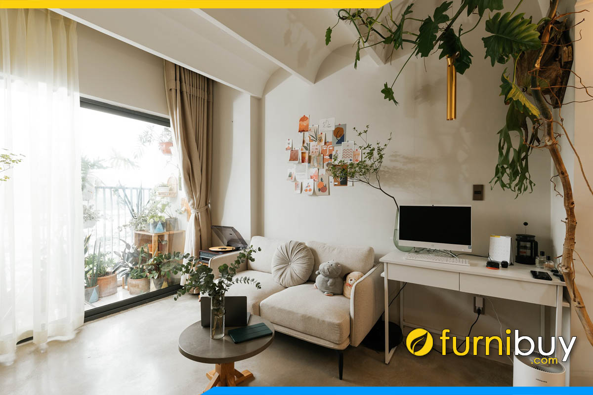 sofa vang mini boc ni ke phong khach kiem phong lam viec