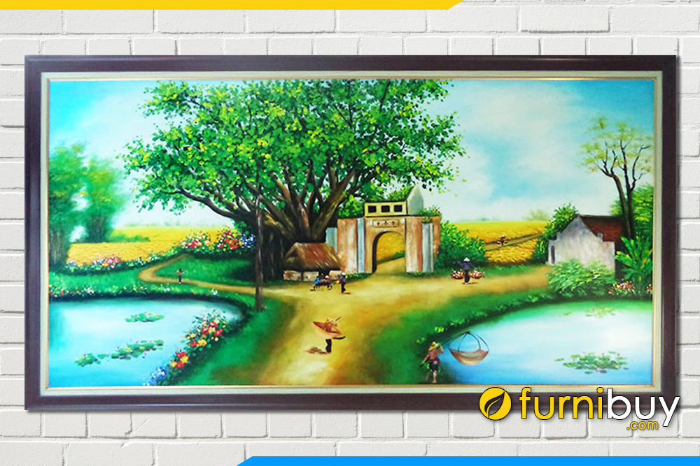 Tranh treo tường vẽ sơn dầu phong cảnh phố cổ Hà Nội  AmiA Hà Nội