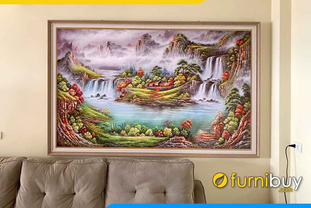 Tranh nui doi phong thuy phong khach phong lam viec