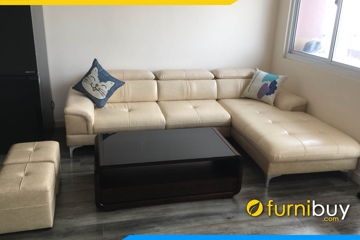 ghe sofa chu l chung cu boc da co tua gat gu