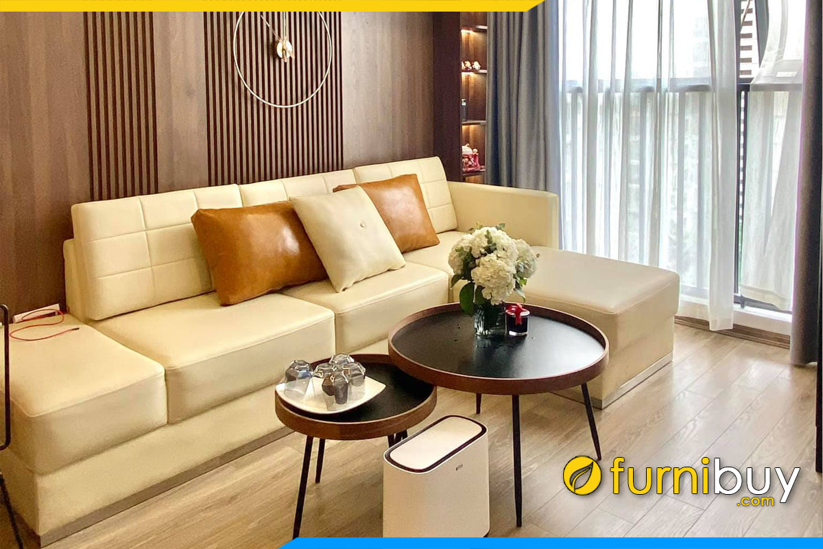 ghe sofa goc chu l gia 15 trieu boc da ke phong khach chung cu cao cap