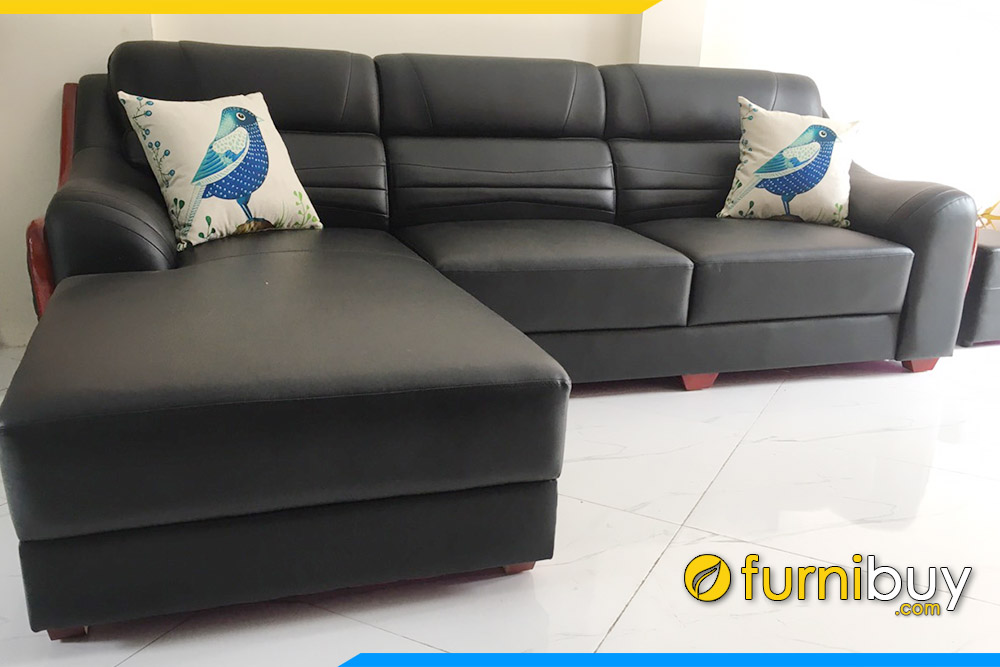 hình ảnh Ghế sofa phòng giám đốc giá rẻ dưới 10 triệu chữ L màu đen