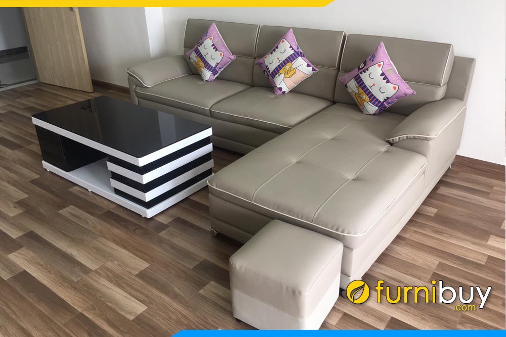 ghe sofa phong khach goc chu l bo vien mau ghi xam