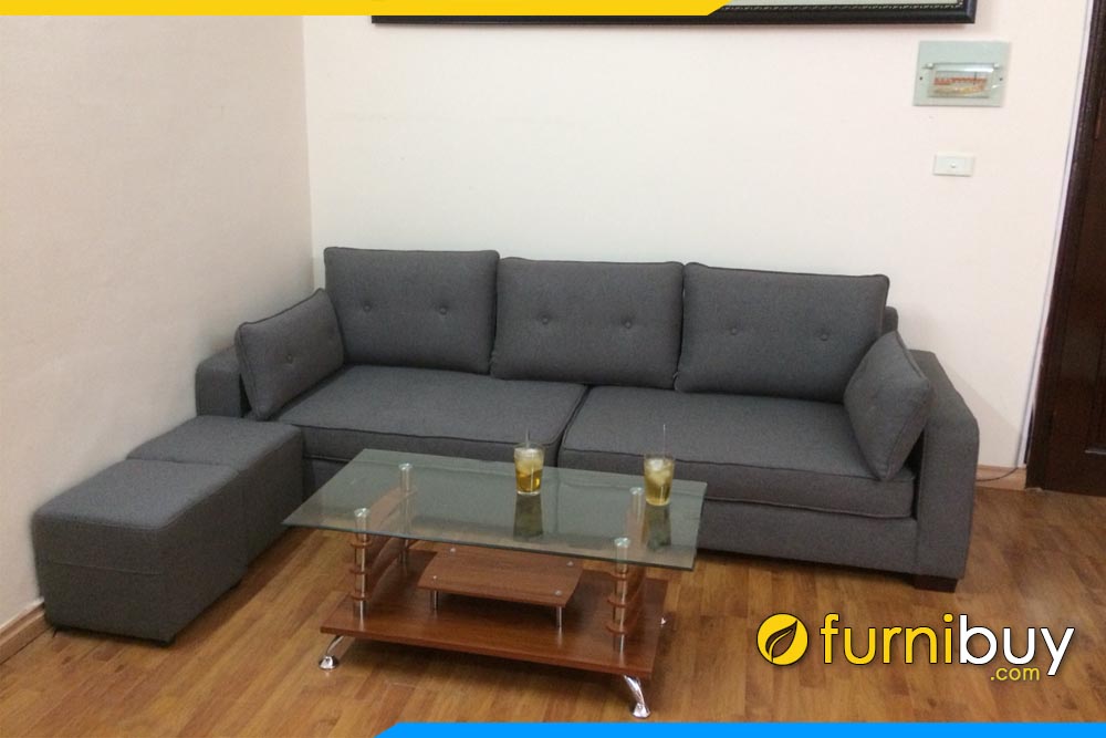 ghe sofa vang ni ke phong khach don gian mau ghi xam