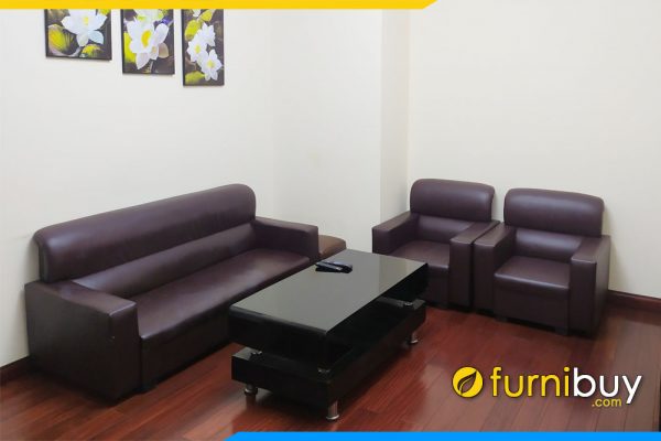 Hình ảnh Bộ sofa văn phòng giá rẻ màu nâu sang trọng FBVP1025