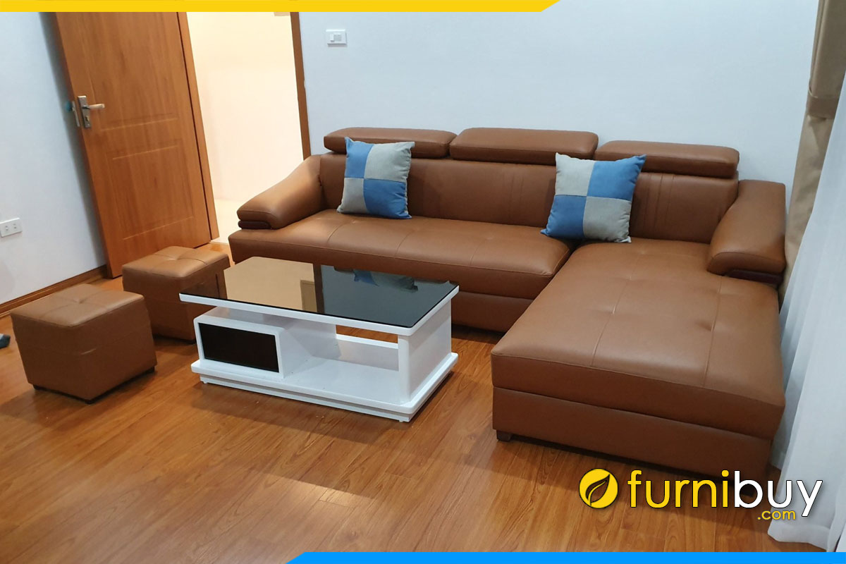 ghe sofa chu l 2m6 mau nau co tua gat gu hien dai