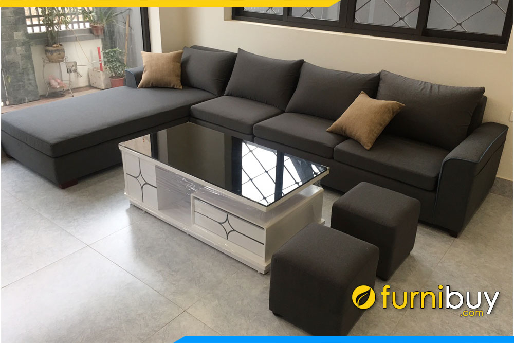 ghe sofa goc chu l boc ni ke phong khach lon mau xanh tham