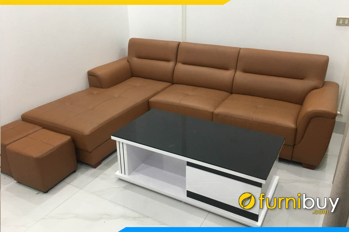 ghe sofa mau nau dang chu l kieu dang hien dai boc da
