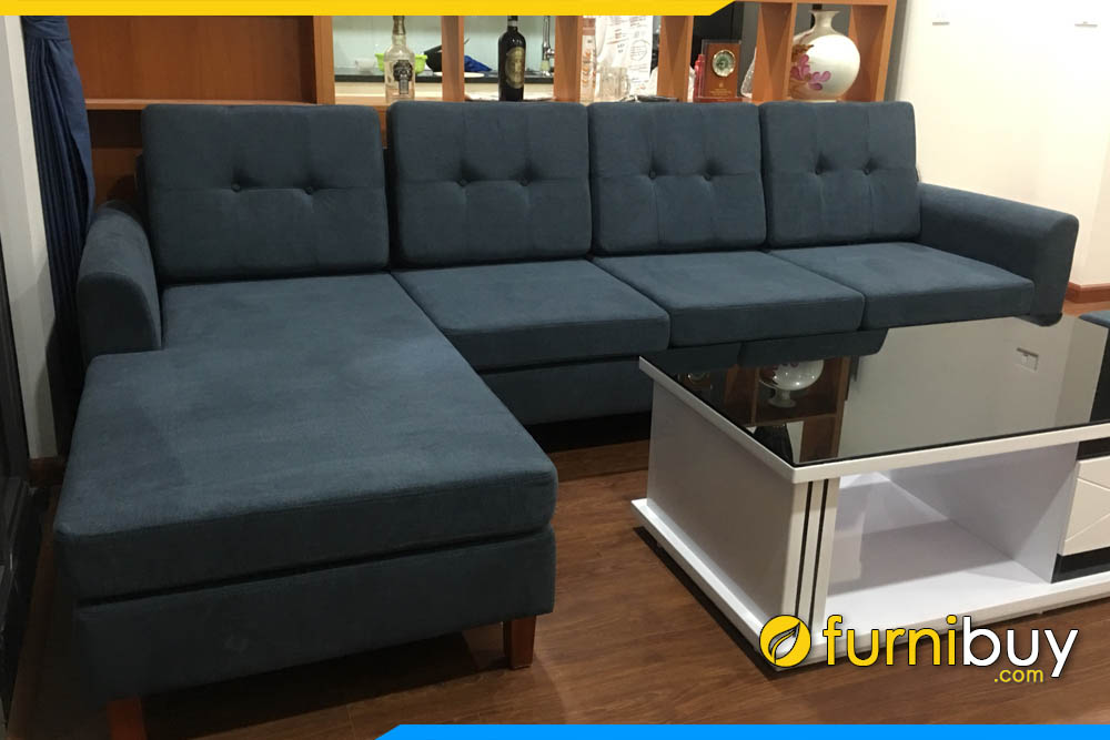 ghe sofa phong khach chu l boc ni hien dai mau xanh