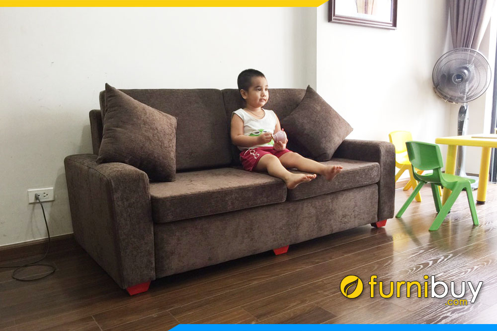 ghe sofa phong khach mini dang vang boc ni nhung