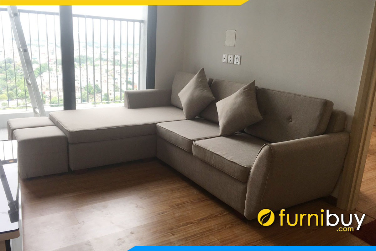 sofa goc chu l 2m2 boc ni tay vin vat ke phong khach chung cu