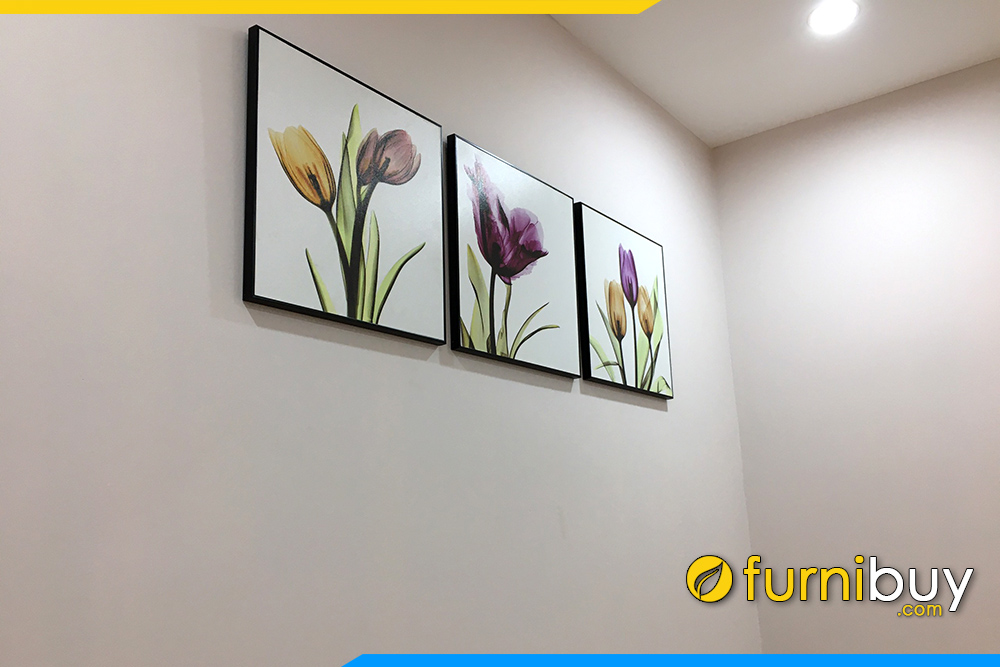 Tranh canvas dep hoa tulip xray treo tuong