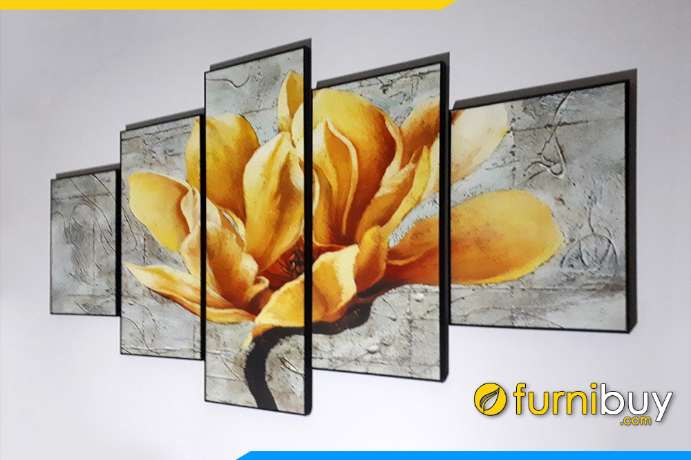 Tranh canvas gia son dau hoa moc lan