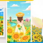 Cac mau tranh canvas hoa huong duong treo tuong dep nhat