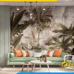 ghe sofa phong cach tropical ke phong khach sang trong