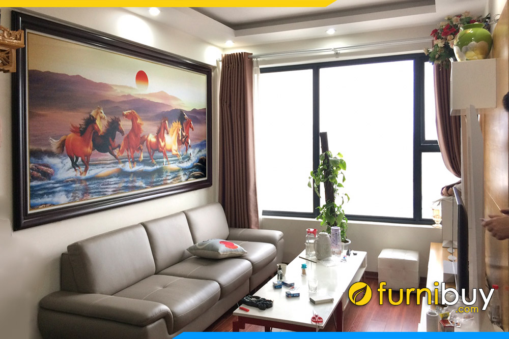 Tranh ngua son dau treo phong khach chung cu AmiA TSD 445