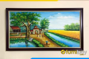Tranh son dau dep duong ve lang que amia tsd 643