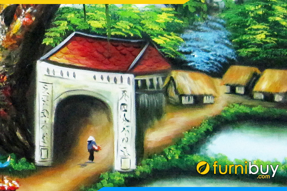 Tranh ve cong lang que huong amia tsd 243