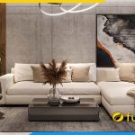 ghe sofa ni mau trang dang goc chu l cao cap ke phong khach