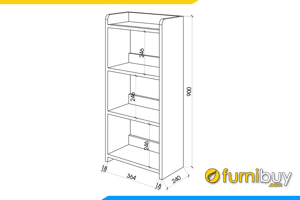 tủ sách gỗ công nghiệp MDF cao cấp FB KS170
