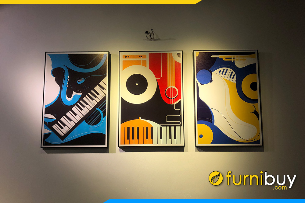 Bo tranh treo tuong canvas piano 3 tam truu tuong