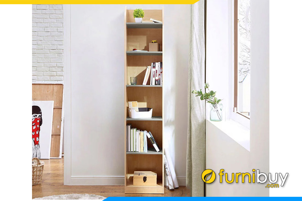Hình ảnh Mẫu tủ kệ sách đẹp hiện đại chân bệt gỗ công nghiệp nhiều ngăn FB KS130