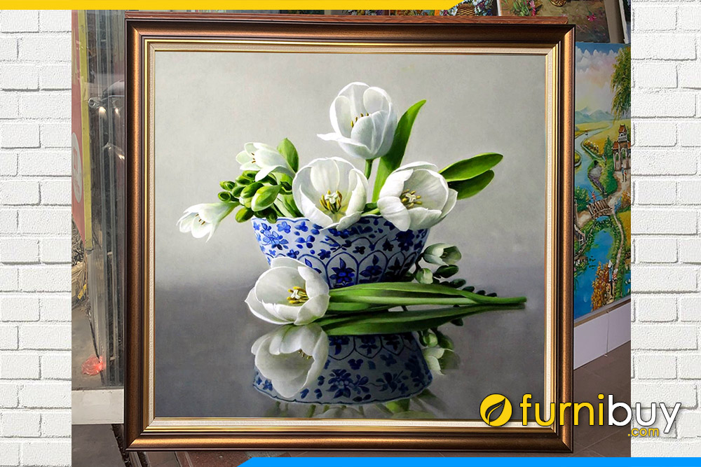 tranh ve binh hoa tulip trang dep amia sdtulip 05