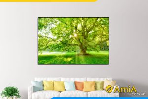 Tranh treo tường rừng cây đón nắng Amia 1998